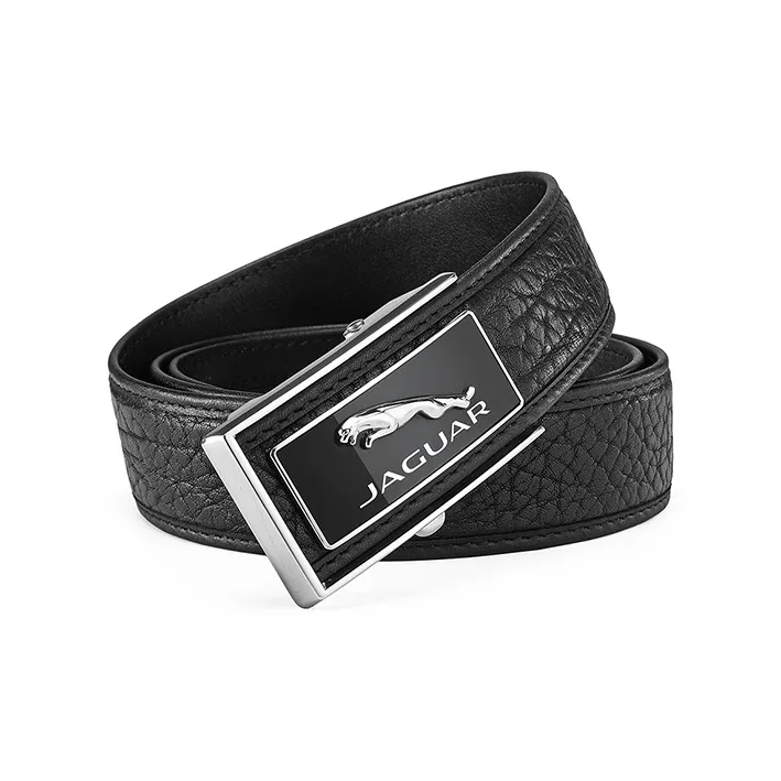 JAGUAR Advanced Wild Buffalo Leather Business Automatic Buckle Leather Belts Men's Width  3.5cm-3