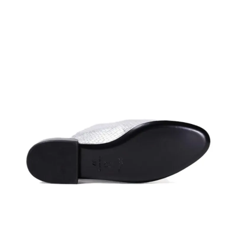 LONGCHAMP Closed Toe Slippers Women's Silver-5