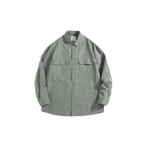 PEACEBIRD Shirts Men Green