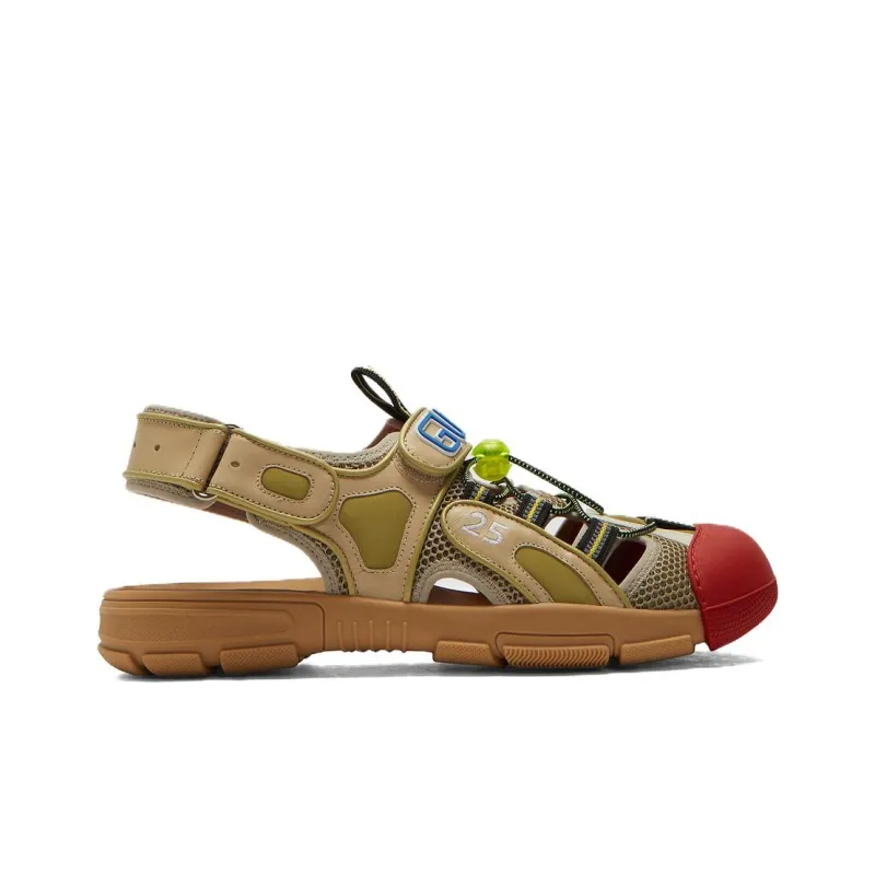 GUCCI Tinsel Sports Sandal Black Gold Red-1