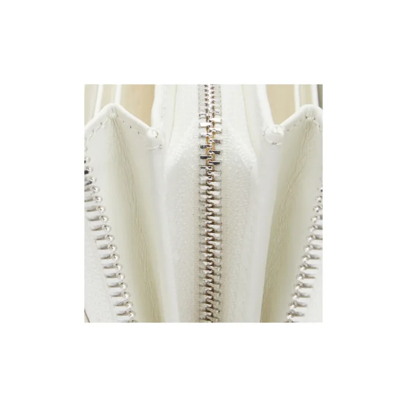 DIESEL Cow Leather Wallet Large Size Women's White-3