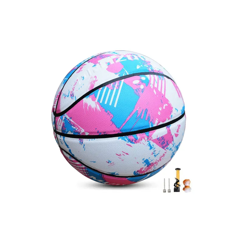 MIAOZUNG Microfiber Leather Basketball Pink Blue Size 7 Training Match-4