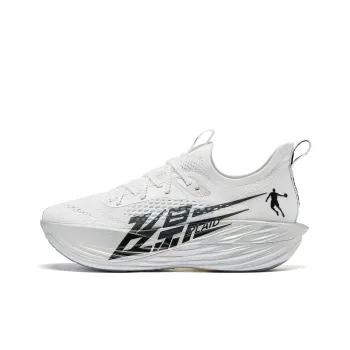 QIAODAN Flying Shadow Plaid Wear Resistant Low Top Marathon Running Shoes Women's White