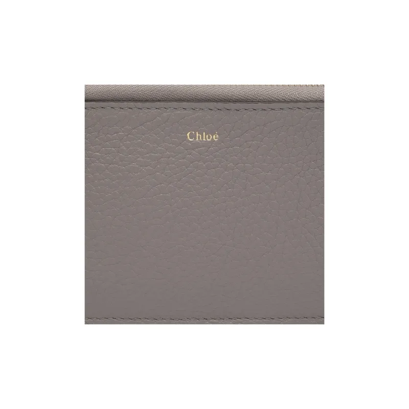 Chloe Leather Clutch Wallet Unisex Cashmere Gray-5