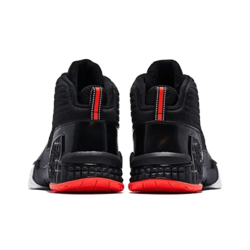 QIAODAN Grinding 1 Basketball Shoes Men High Top Black Orange-3