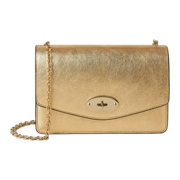 Mulberry Darley Washable Metallic Buffalo Leather Handheld Crossbody Bag Shoulder Bag Women's Light Gold
