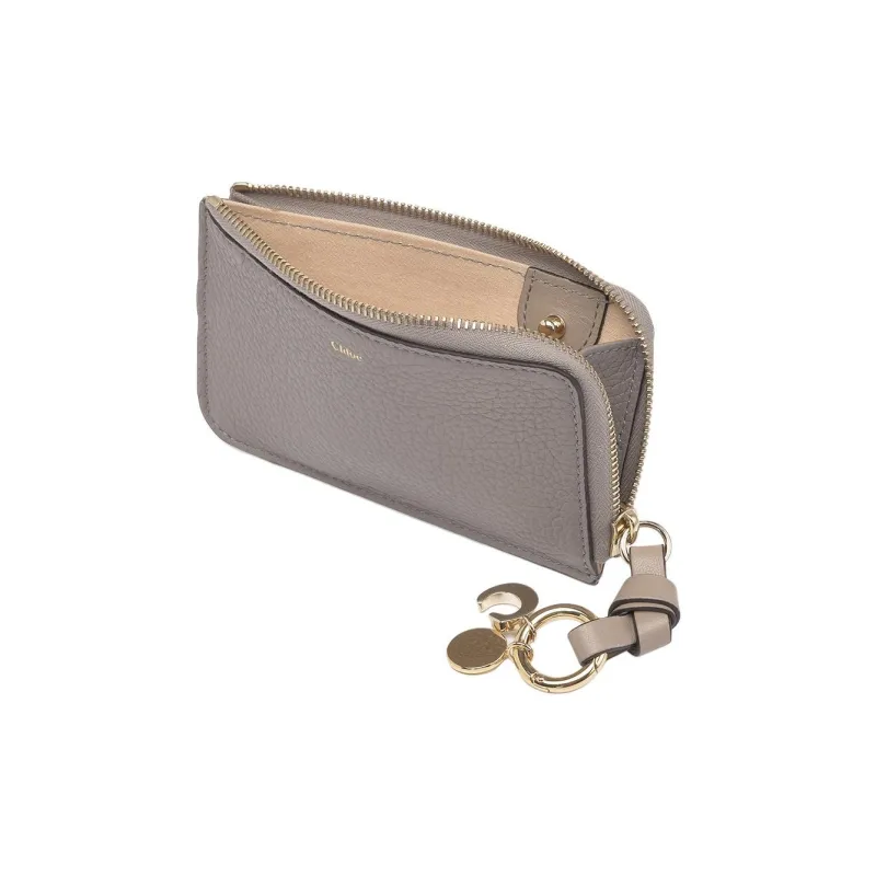 Chloe Leather Clutch Wallet Unisex Cashmere Gray-3