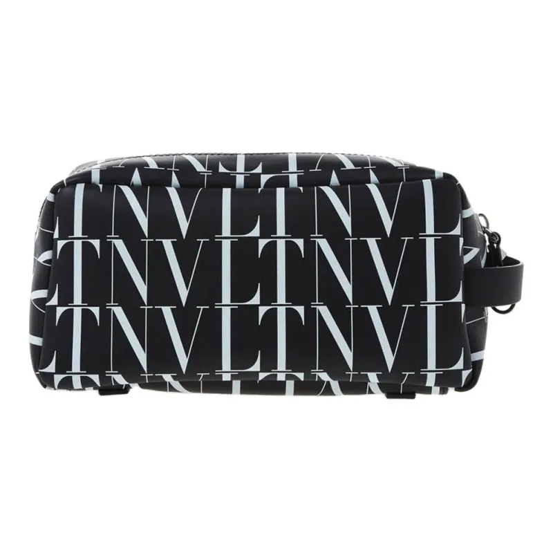 Valentino Cow Leather Clutch Men's Black & White-2