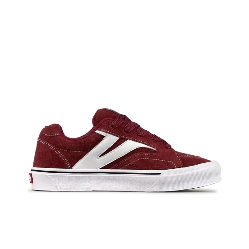 VFDF Puffy Shoes Coverage Anti Slip And Wear Resistant Low Top Skateboard Shoes Unisex Burgundy-1