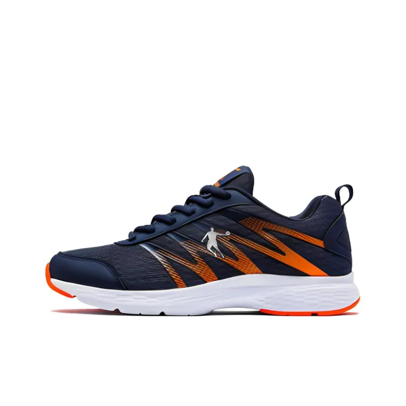 QIAODAN Cushioned Slip Resistant Low Top Casual Running Shoes Men's Cyan Orange-0