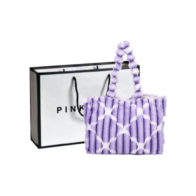 PINK·LAND Cotton Shoulder Bag Regular Women's Khaki/Purple/Pink/Blue-5
