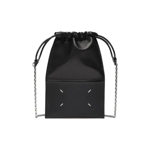 Maison Margiela Calfskin One Shoulder Crossbody Cell Phone Pouch Unisex Black