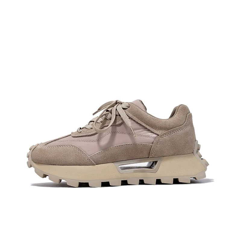 BELLALILY Wear-Resistant Height Increasing Low-Top Chunky Sneakers Women's-6