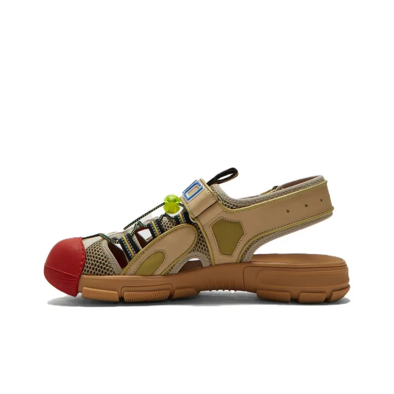 GUCCI Tinsel Sports Sandal Black Gold Red-0