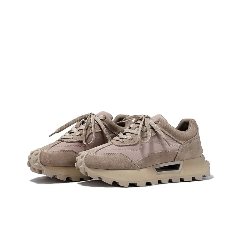 BELLALILY Wear-Resistant Height Increasing Low-Top Chunky Sneakers Women's-8