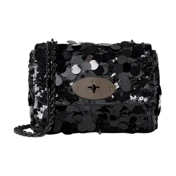 Mulberry Lily Recycled Material Portable Crossbody Bag, Shoulder Bag Women's Black