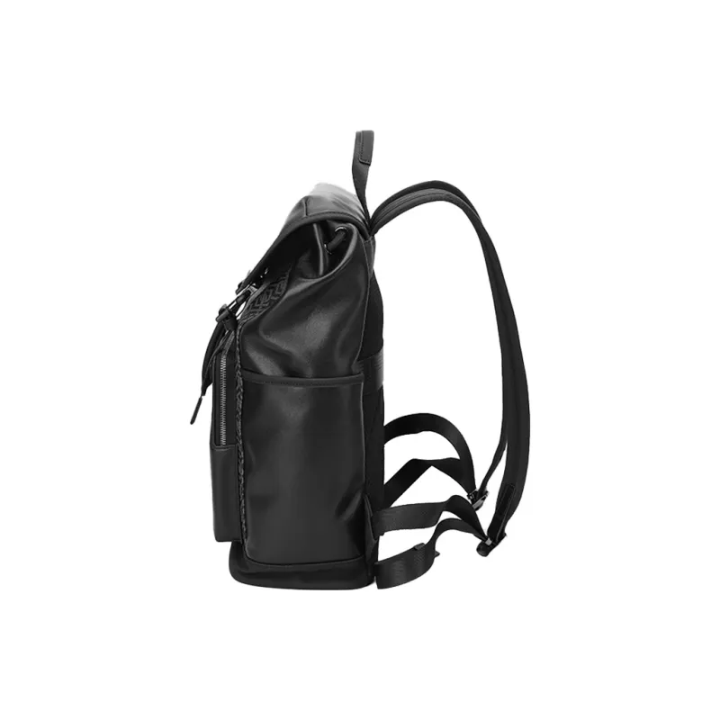 PIERRE CARDIN Cow Leather With PVC Backpack Large Size Men's Gray-3