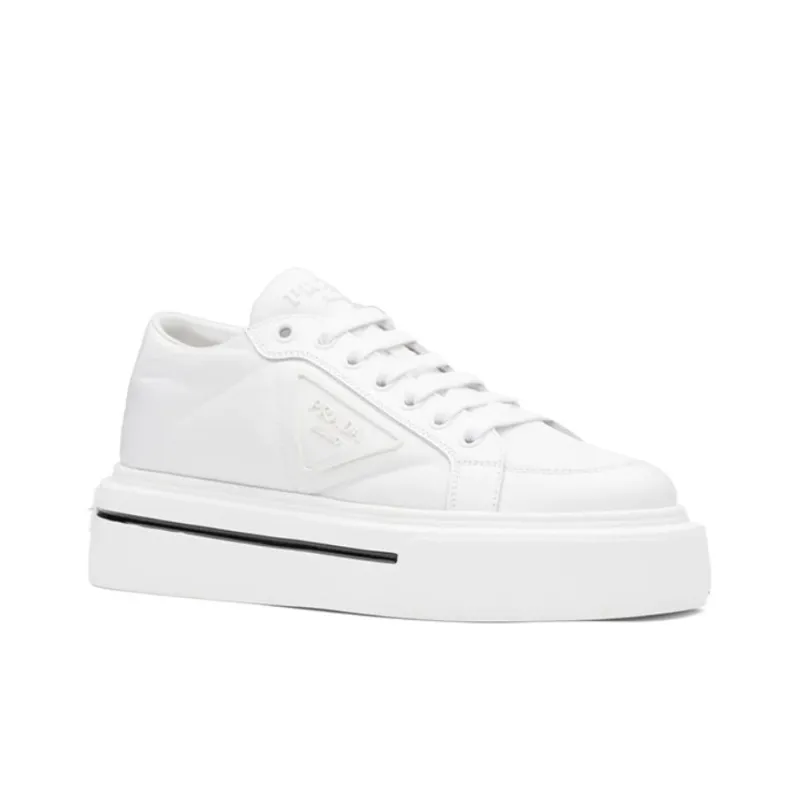 PRADA Macro Low Top Stylish Skateboarding Shoes Women's White-1