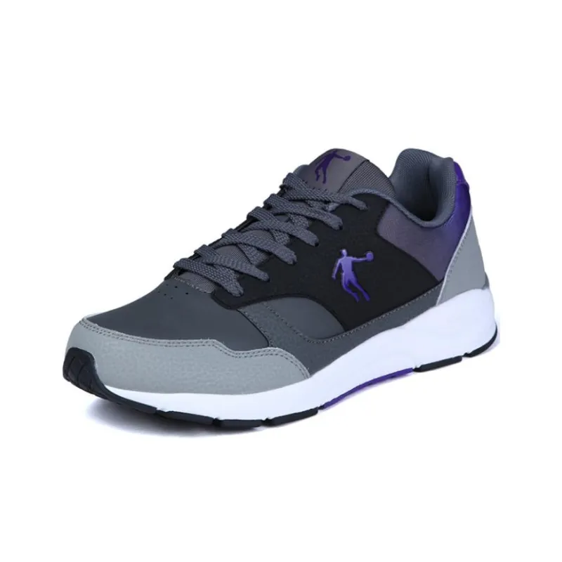 QIAODAN Wear-resistant And Lightweight Low-Top Casual Shoes Men's Gray Purple-2