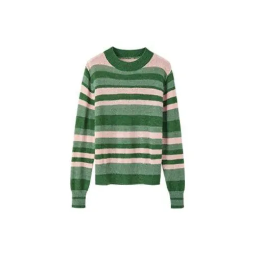 Dme Knitwear Women's Green Striped