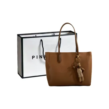 PINK·LAND PU Tote Bag Shopping Bag Shoulder Bags Women's Black/Coffee/Ecru/Brown
