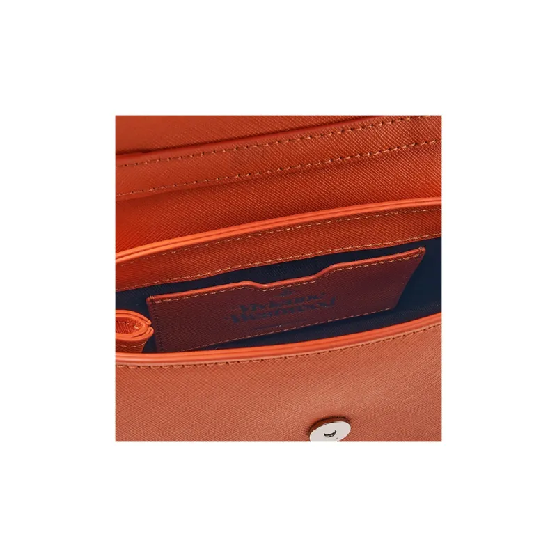 Vivienne Westwood Cow Leather Crossbody Bag Shoulder Bag Set Women's Orange-8