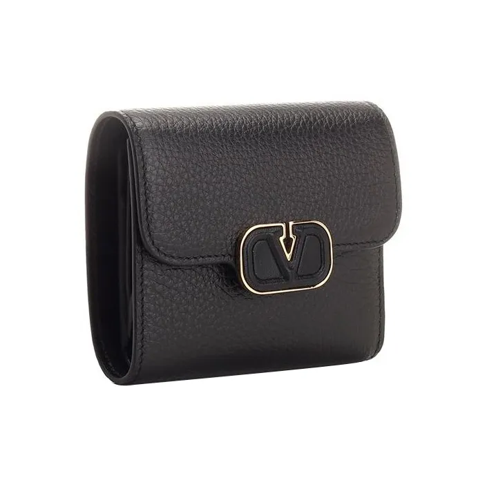 Valentino VLogo Plaque Foldover Top Wallet-1