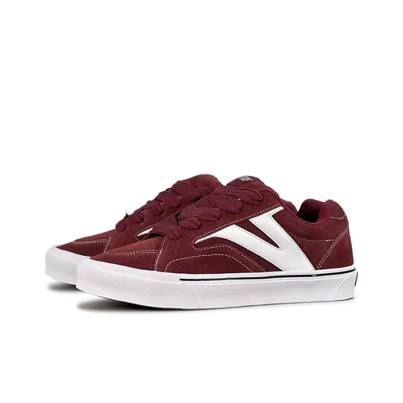 VFDF Puffy Shoes Coverage Anti Slip And Wear Resistant Low Top Skateboard Shoes Unisex Burgundy-2
