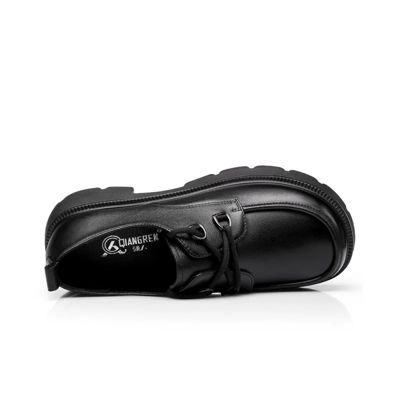 Strongman 3515 Women's Genuine Leather Unlined Shoes Black Small Leather Shoes Women's-3