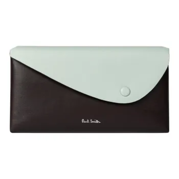 Paul Smith Cow Leather One Shoulder Crossbody Cell Phone Pouch Women's Black/Blue