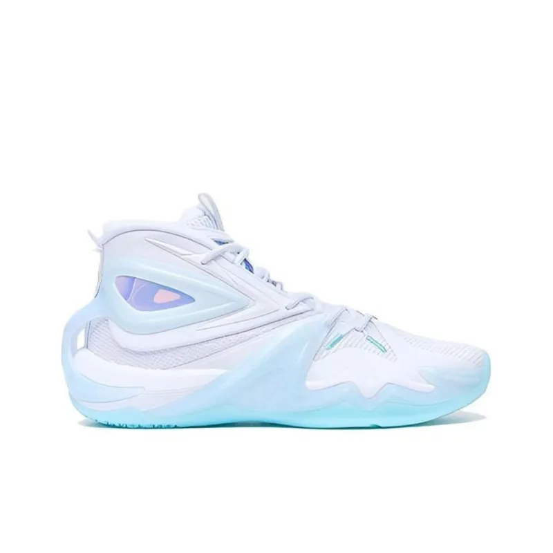XTEP Battle 1.0 Basketball Shoes Men Mid Top New White/Foam Blue-1