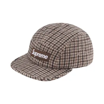Supreme Houndstooth Wool Camp Cap