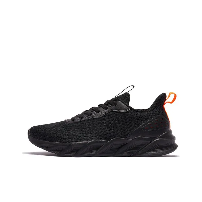 361° Cushioning Slip Resistant Low Top Running Shoes Men's Black Orange-0