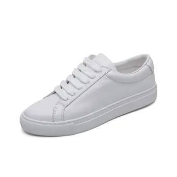 Help Small White Shoes Durable Breathable Low Top Skateboard Shoes 3cm Women's White