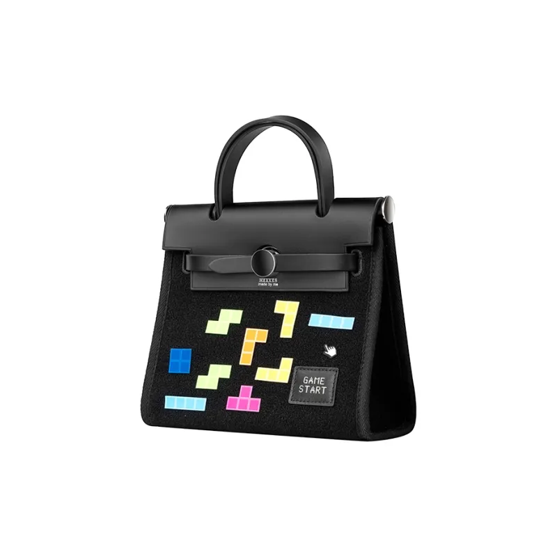 HXXXXS Cow Leather Handbag, Crossbody Bag Trumpets Women's Black-1