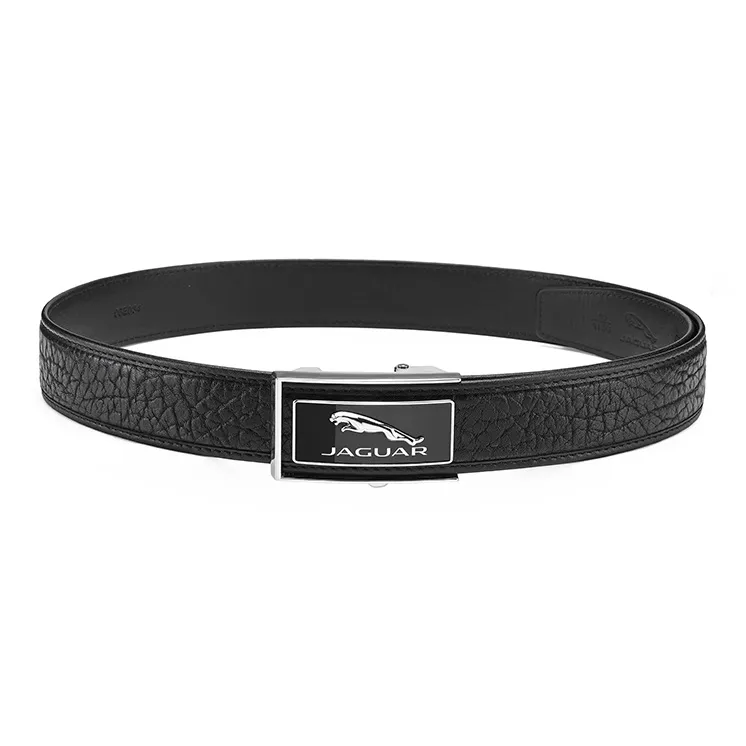 JAGUAR Advanced Wild Buffalo Leather Business Automatic Buckle Leather Belts Men's Width  3.5cm-4