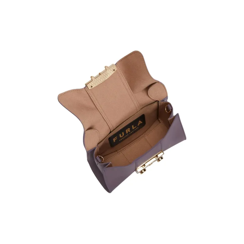 Furla Metropolis Collection Smooth Leather Shoulder Bag Crossbody Bag Mini Women's Halo Purple-4