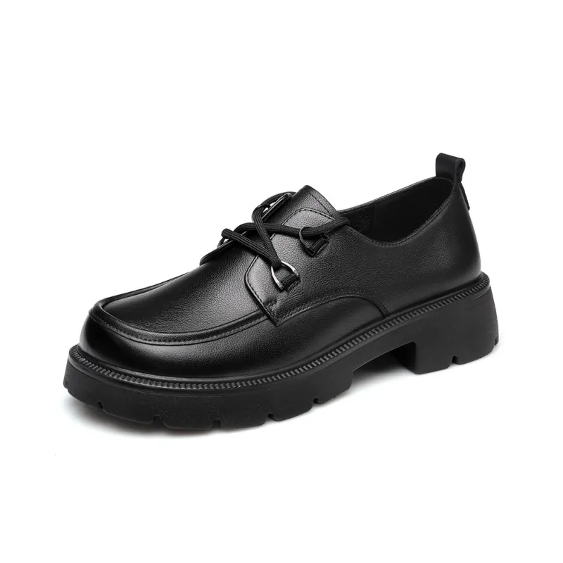 Strongman 3515 Women's Genuine Leather Unlined Shoes Black Small Leather Shoes Women's-1