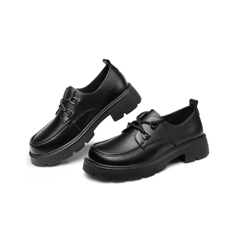 Strongman 3515 Women's Genuine Leather Unlined Shoes Black Small Leather Shoes Women's-4