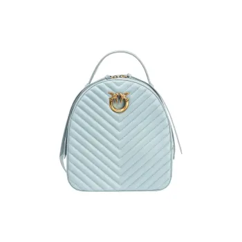 PINKO Cow Leather Backpack Women's Light Blue