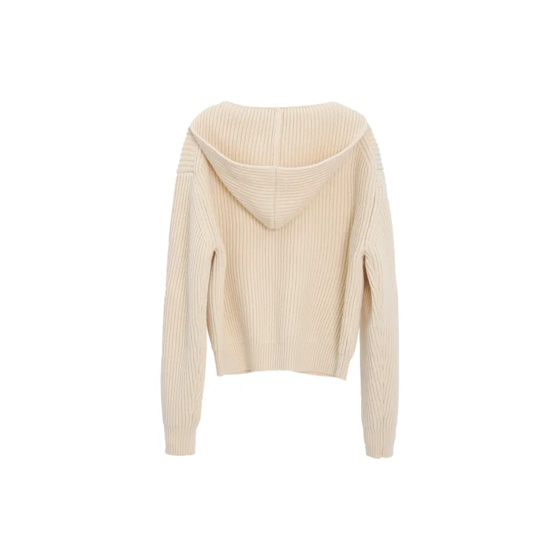 Fstudio Fall And Winter Knitted Fabric Cardigan Sweater Women's Yellow-1