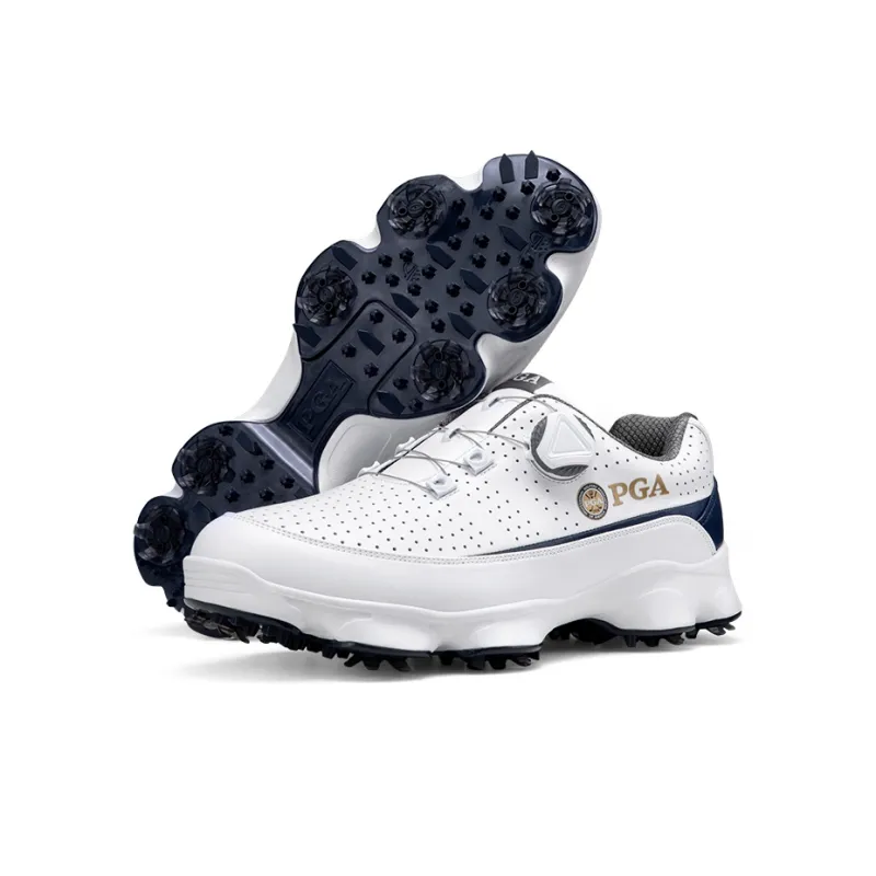 PGA Cushioning, Wear Resistant Low Top Golf Shoes Men's White-3