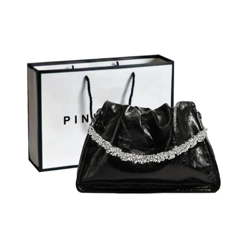 PINK·LAND Pu Material Shoulder Bag Handbag Shoulder Bag Crossbody Bag Regular Women's Black/Qiang/Silver/Havana-0