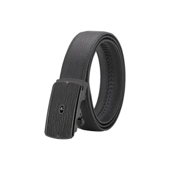 Chrisdien Deny Business Stainless Steel Automatic Buckle Pants Belt Top Grain Cow Leather Belt Men's Black 3.5cm