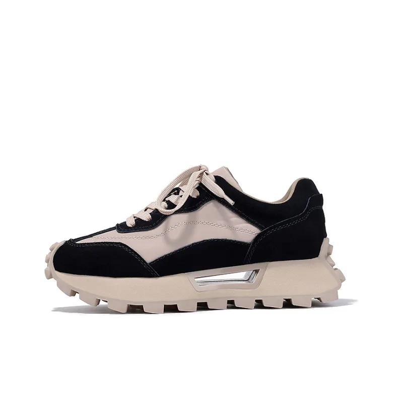 BELLALILY Wear-Resistant Height Increasing Low-Top Chunky Sneakers Women's-0