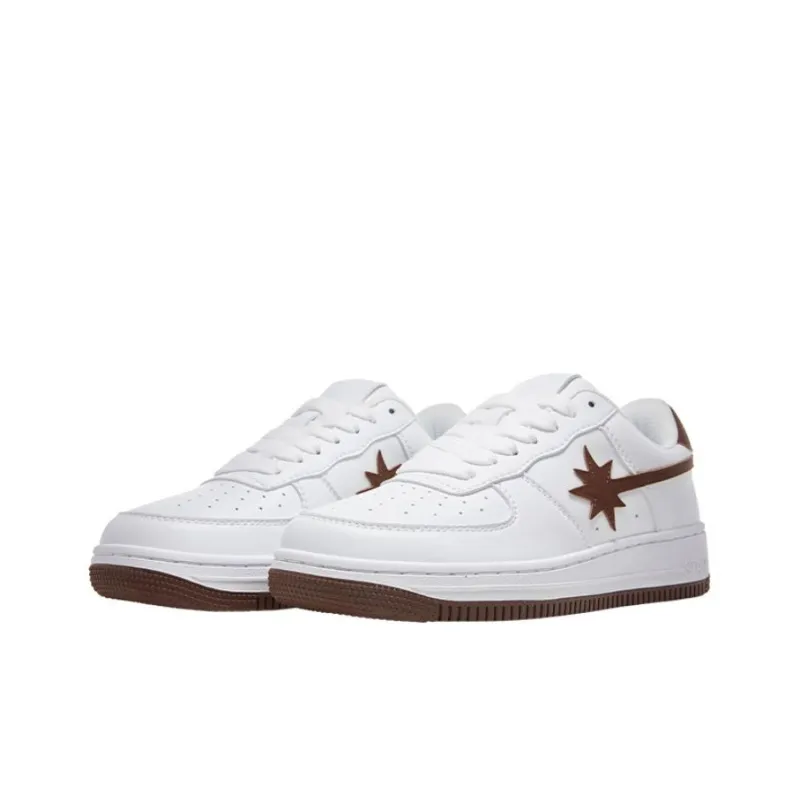 Starwalk Soldier Warm Anti Slip And Wear Resistant Breathable Low Top Skateboard Shoes Unisex White Umber-2