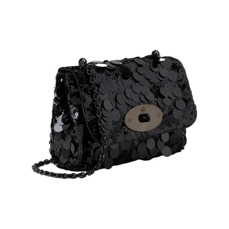 Mulberry Lily Recycled Material Portable Crossbody Bag, Shoulder Bag Women's Black-1