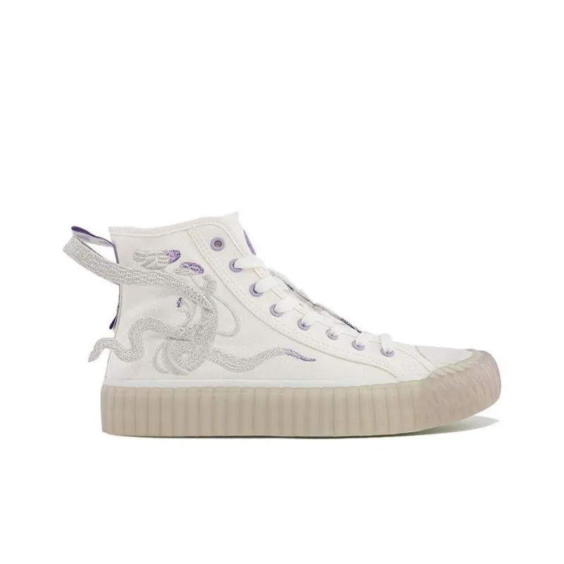 Kappa Artist Collaboration Slip Resistant Coverage High Top Skateboard Shoes Unisex White-1