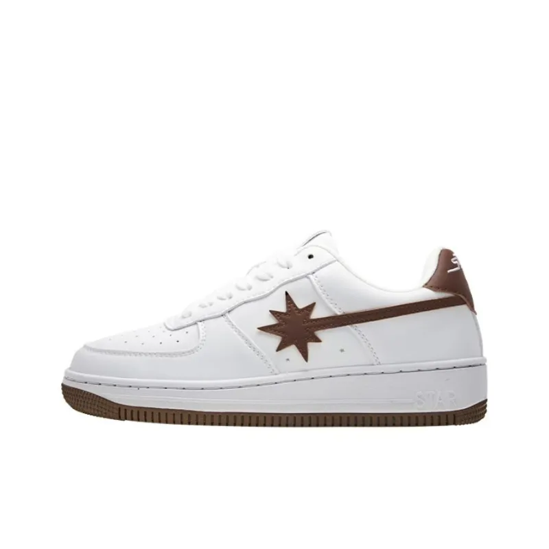 Starwalk Soldier Warm Anti Slip And Wear Resistant Breathable Low Top Skateboard Shoes Unisex White Umber-0