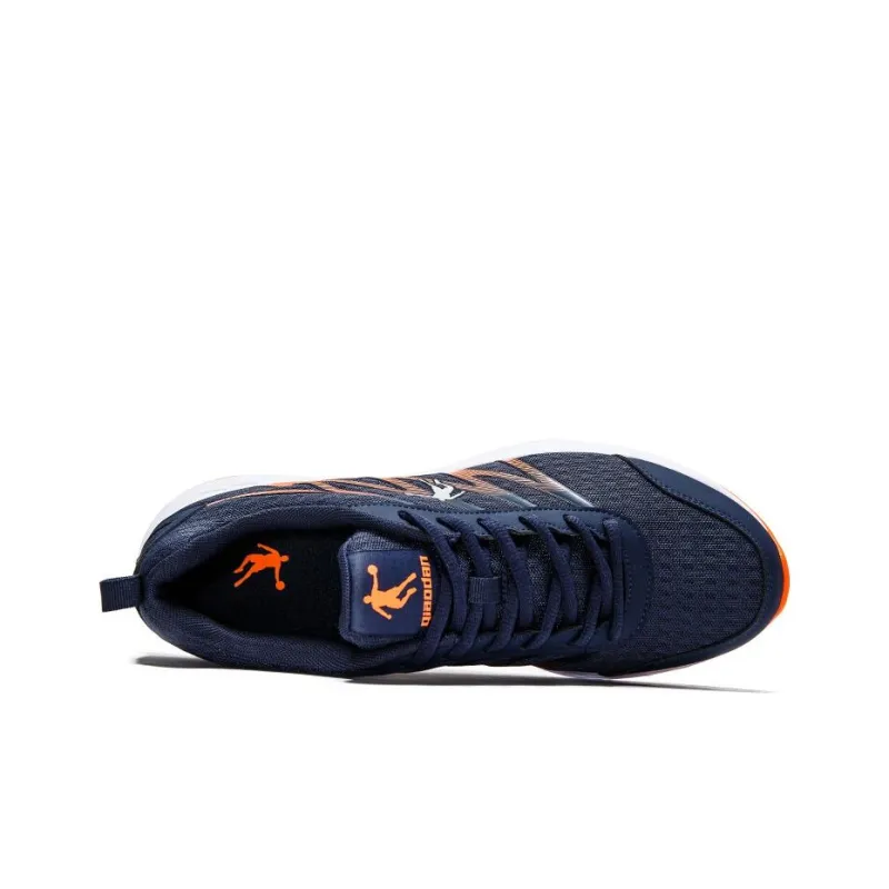 QIAODAN Cushioned Slip Resistant Low Top Casual Running Shoes Men's Cyan Orange-1